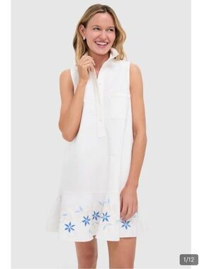 Tuckernuck Embroidery Sleeveless Callahan Dress in White NWT